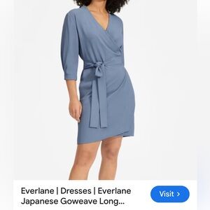 NWT Everlane Wrap Dress Size 8 Periwinkle Blue Color